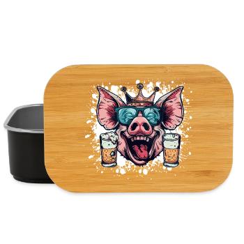 Pork Beer Funny - Lunch Box - black - Front