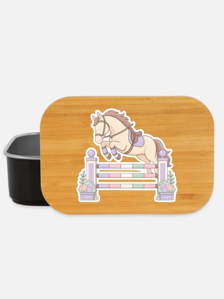 Pastel horse jumping obstacle - Lunch Box - black