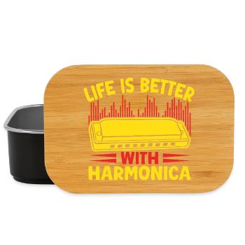 Funny Harmonica Player Life Is Better With - Lunch Box - black - Front