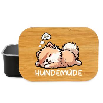Hundemüde Zwergspitz Zwergspitze Spitzhund Spitz - Lunch Box - Schwarz - Vorne