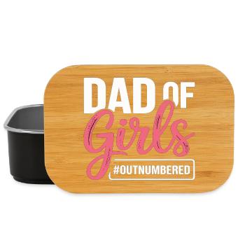 Dad of Girls Outnumbered Girl Dad - Lunch Box - Schwarz - Vorne