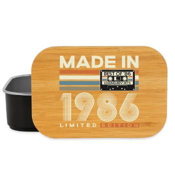 1986 Vintage 40th Birthday Vintage Gift Retro - Lunch Box - black - Front