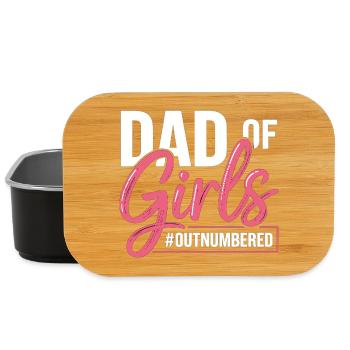 Dad Of Girls Outnumbered Dad Saying - Lunch Box - black - Front