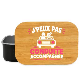 J'peux pas conduite accompagnée - Boîte à goûter - noir - Devant