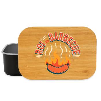Sausage on fire barbecue - Lunch Box - black - Front