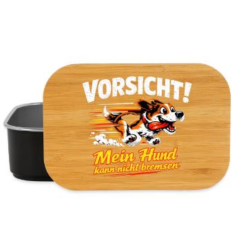 Vorsicht Hund rennt – kann nicht bremsen - Lunch Box - Schwarz - Vorne