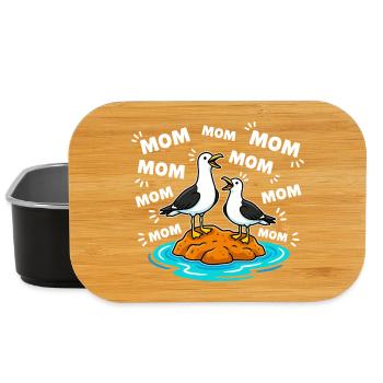 Mom Mom Mom - Lustige Möwen Kinder - Lunch Box - Schwarz - Vorne
