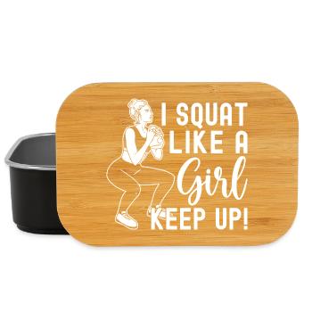 Les accros à la salle de sport s’accroupissent comme une fille de calisténisme Fitness - Boîte à goûter - noir - Devant