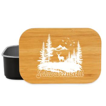 Schwarzwald Hirsch Natur Wander Motiv - Lunch Box - Schwarz - Vorne