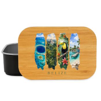 Belize Vacation Travel – Caribbean Country & Culture Motif - Lunch Box - black - Front