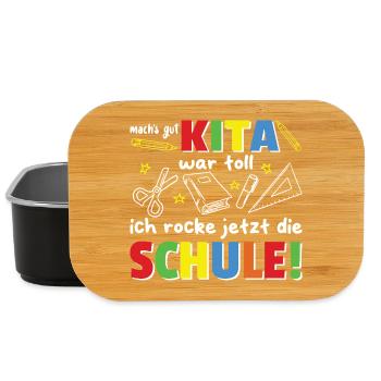  Kita Abschied jetzt rocke ich die Schule - Lunch Box - Schwarz - Vorne