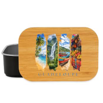 Guadeloupe Travel – Caribbean Island & Culture Motif - Lunch Box - black - Front