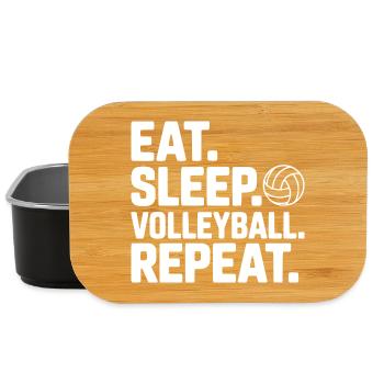 Eat. Sleep. Volleyball. Repeat. - Lunch Box - black - Front