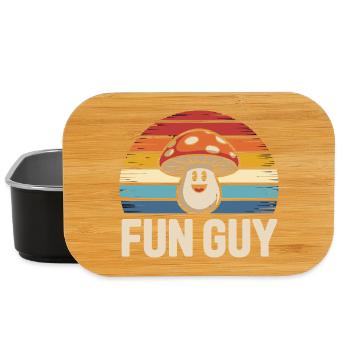 Funny Mushroom Retro Design With Fun Guy - Lunch Box - black - Front