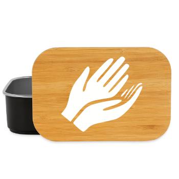 Open Hands Hand Gesture - Lunch Box - black - Front