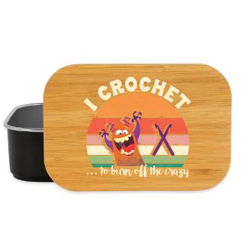 I crochet to burn off the crazy - Lunch Box - Schwarz - Vorne