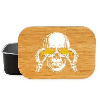 Skull with yellow fish eyes - Lunch Box - black - Front