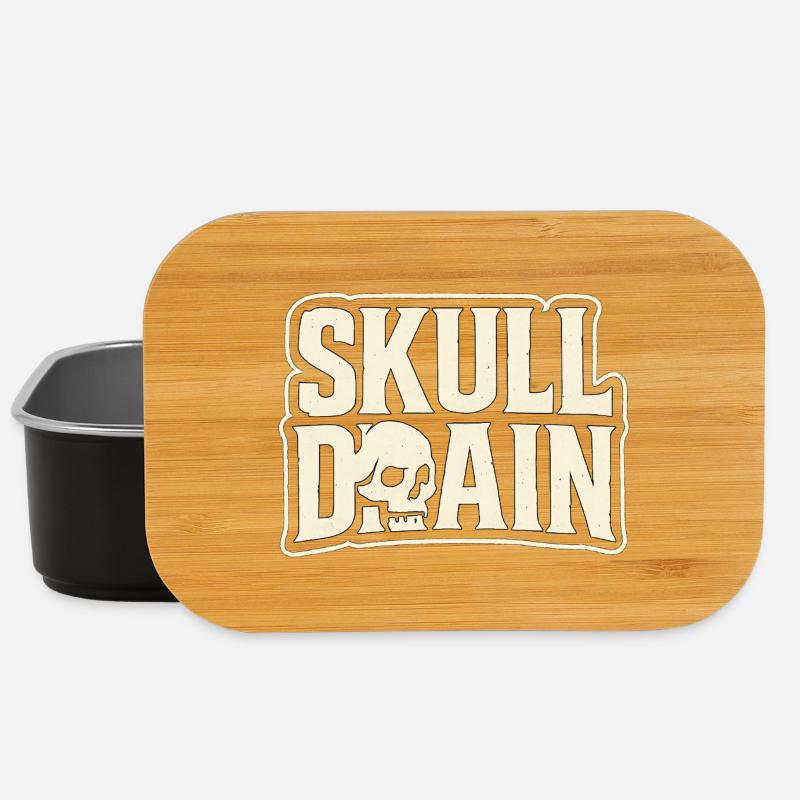 Skull Drain Vintage Style - Lunch Box - black