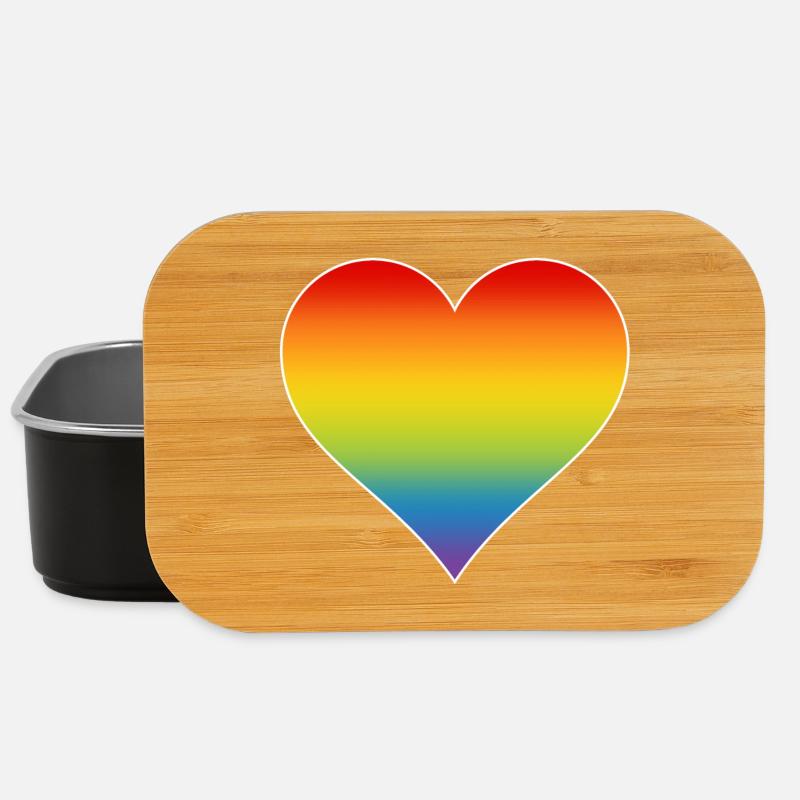 Regenbogen Herz - Lunch Box - Schwarz