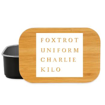 Typo Foxtrot Uniform Charlie Kilo funny fun funny - Lunch Box - black - Front