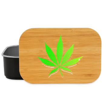 Cannabis weed Cannabis leaf stoned stoner stoner - Lunch Box - black - Front