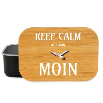 KEEP CALM AND SAY MOIN - Möwe Geschenk - Lunch Box - Schwarz - Vorne