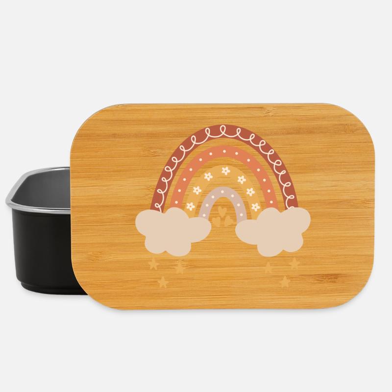 Boho Regenbogen Baby Junge Mädchen Geburt Geschenk - Lunch Box - Schwarz
