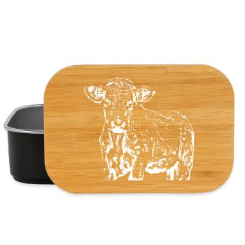 drôle vache cadeau fermier - Boîte à goûter - noir - Devant