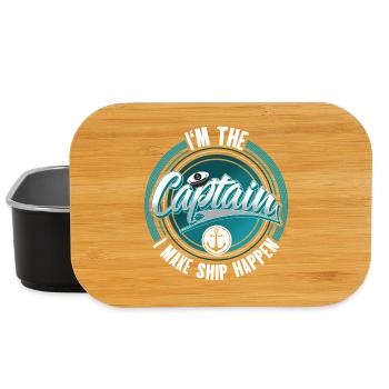 Captain Sailing Motorboat Boat Ship Sailor - Lunch Box - black - Front