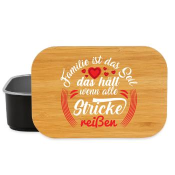Familie ist das Seil das hält, wenn alle Stricke.. - Lunch Box - Schwarz - Vorne