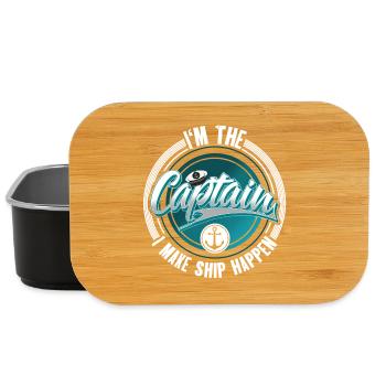 Captain Sailing Motorboat Boat Ship Sailor - Lunch Box - black - Front