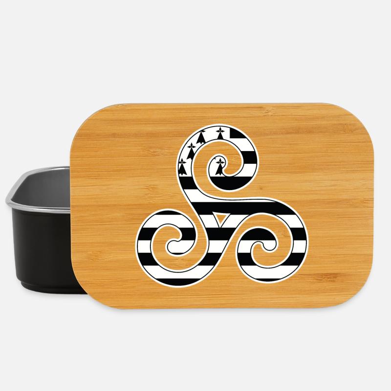 Logo Bretagne Gwenn ha Du Triskèle Cadeau Breton - Boîte à goûter - noir
