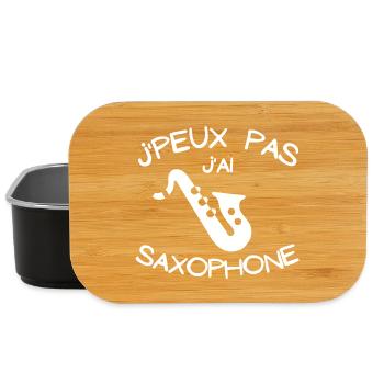 saxophone, jouer de saxophone - Boîte à goûter - noir - Devant