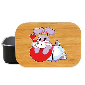 Rabbit Bride Heart Wedding - Lunch Box - black - Front