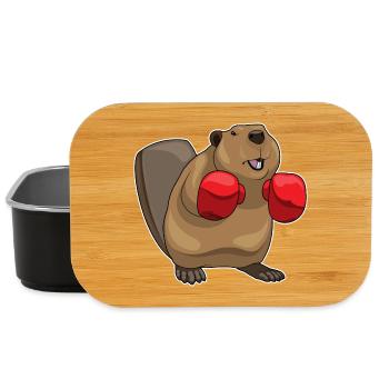 Biber Boxer Boxhandschuhe Boxen - Lunch Box - Schwarz - Vorne