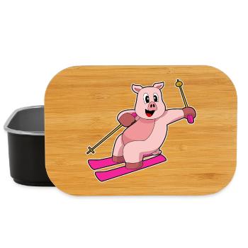 Pig Skier Ski - Boîte à goûter - noir - Devant