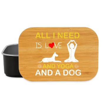 Love Yoga and a Dog Tee - Lunch Box - black - Front