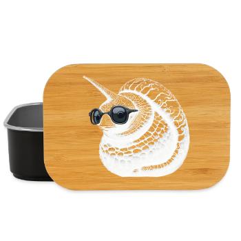 Escargot licorne cool - Boîte à goûter - noir - Devant