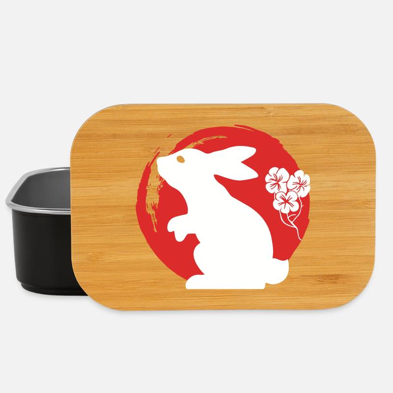 Hase Silhouette Japanisch - Lunch Box - Schwarz