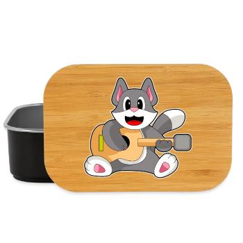 Katze Musiker Gitarre Musik - Lunch Box - Schwarz - Vorne