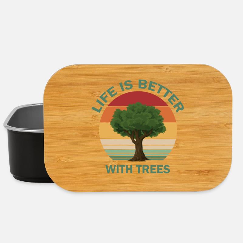 La vie est meilleure avec les arbres - Boîte à goûter - noir