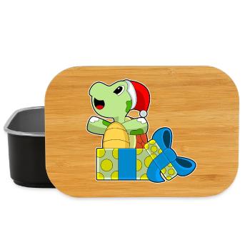 Turtle Christmas Packages - Lunch Box - black - Front