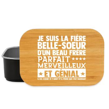 Cadeau Belle Soeur Beau Frère Humour Drôle Noël - Boîte à goûter - noir - Devant
