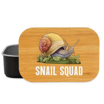 Snail Squad – Snail Love & Garden Humor - Lunch Box - black - Front