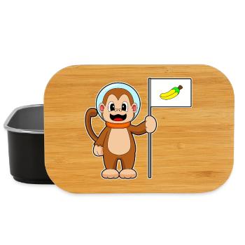 Monkey Astronaut Space - Lunch Box - black - Front