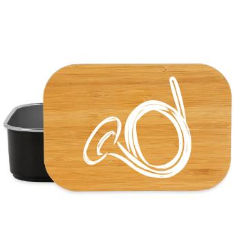 French Horn Drawing - Lunch Box - black - Front