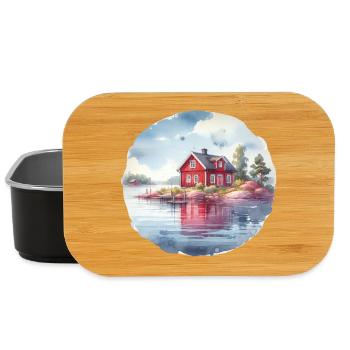 Maison suédoise cadeau de vacances maison suédoise - Boîte à goûter - noir - Devant