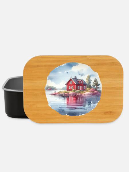 Schwedenhaus Schwedenhaus Urlaub Geschenk - Lunch Box - Schwarz