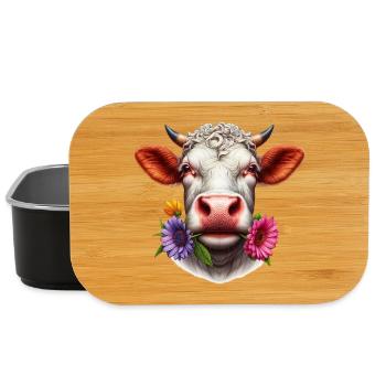 Fleurs de fleur de vache - Boîte à goûter - noir - Devant