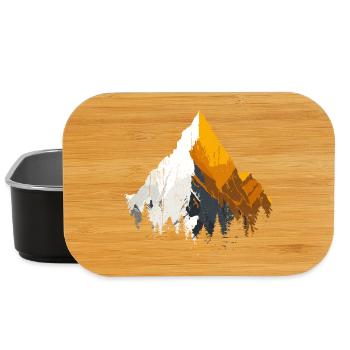 Golden Peak Mountain Silhouette - Lunch Box - black - Front